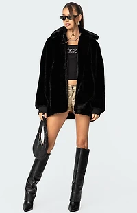 Edikted Taylor Oversized Faux Fur Jacket
