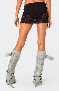Edikted Kaylie Sheer Lace Mini Skirt