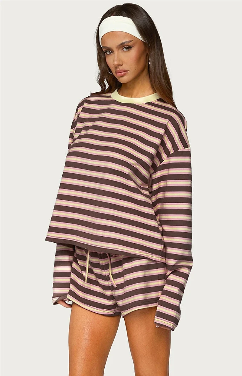 Edikted Blanchy Striped Long Sleeve Top