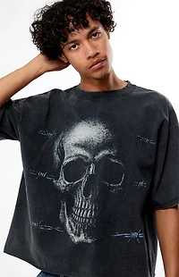 Pacsun Barbed Skull Cropped Boxy T-Shirt