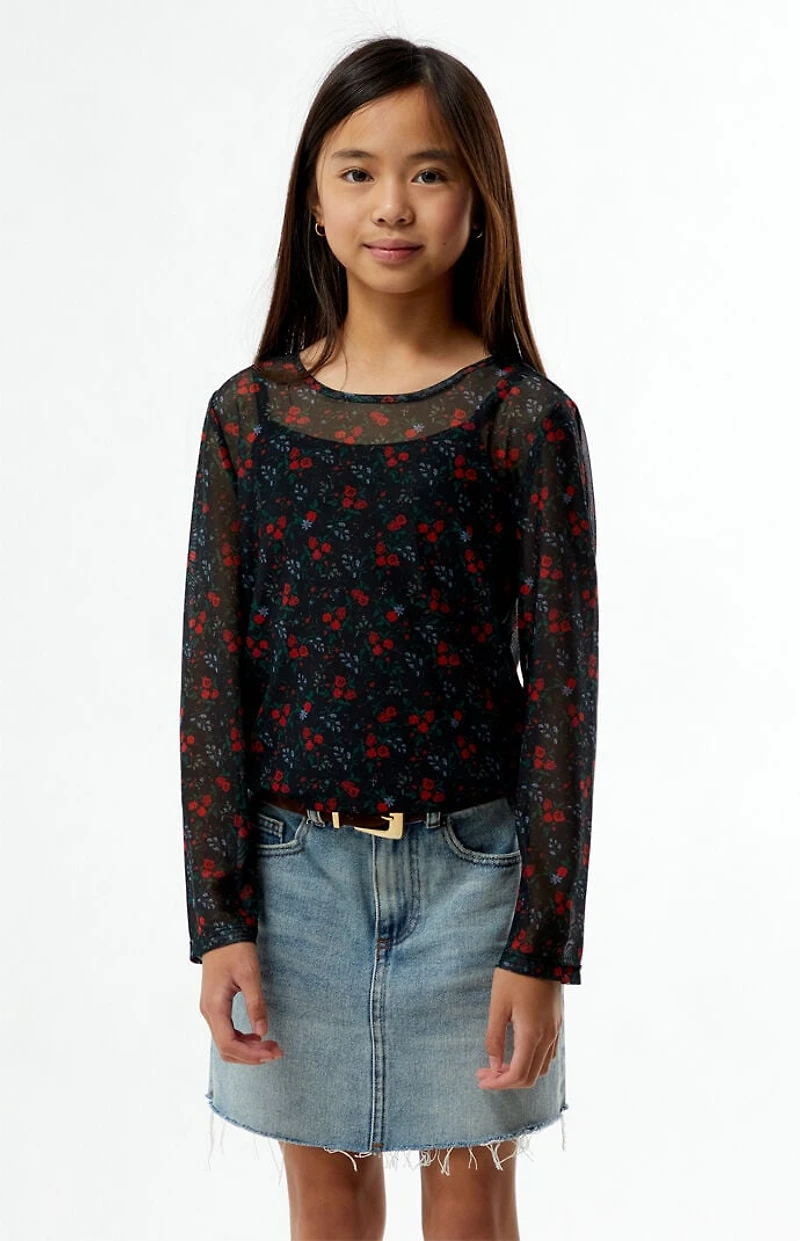 Pacsun Kids Long Sleeve Mesh Top