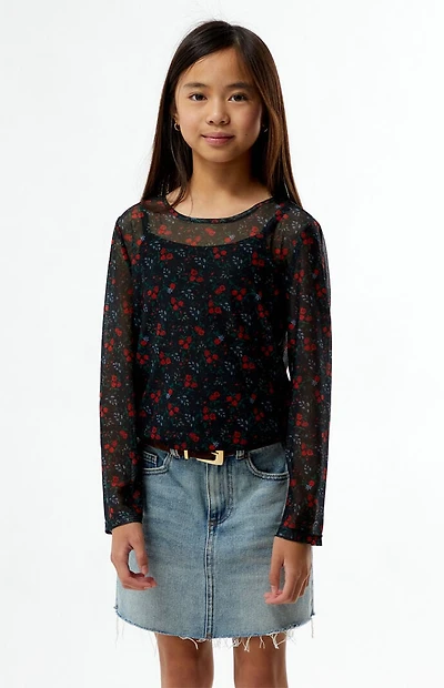 Pacsun Kids Long Sleeve Mesh Top