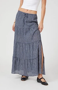 Beverly and Beck Plaid Maxi Skirt