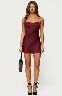 Edikted Nalah Satin Effect Mini Dress