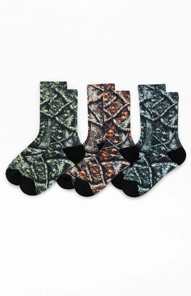 Pacsun 3 Pack Camo Tree Crew Socks