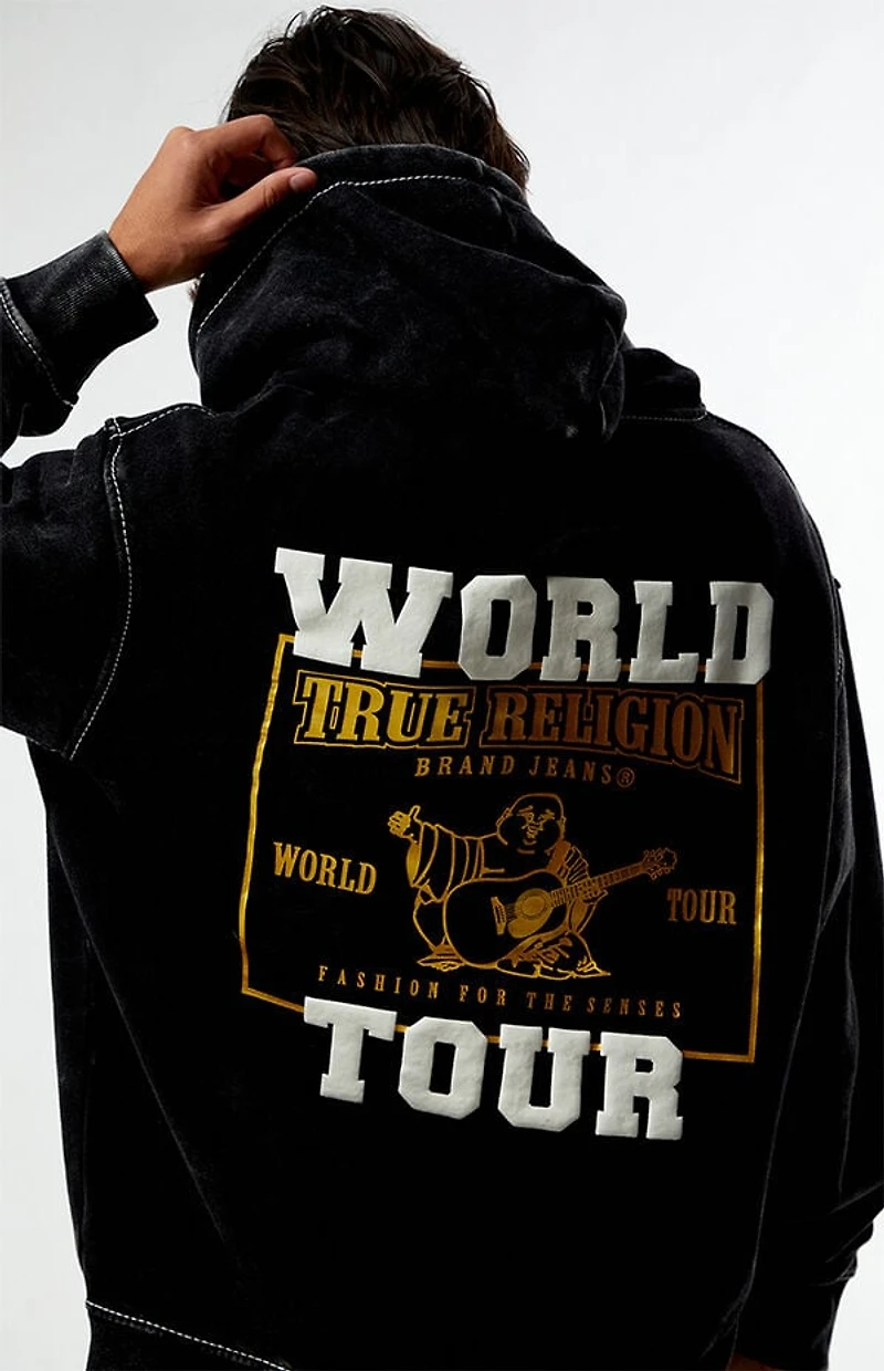 True Religion Big T Metallic World Tour Full Zip Hoodie