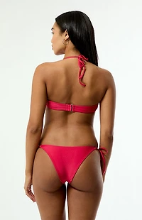Third Charm Pink Shine Naya Ring Side Tie Cheeky Bikini Bottom