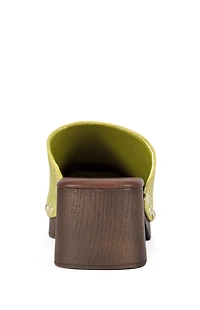 AZALEA WANG Women's Walinda Citron Studded Clogs