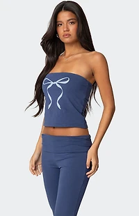 Edikted Aiyana Bow Built Bra Tube Top