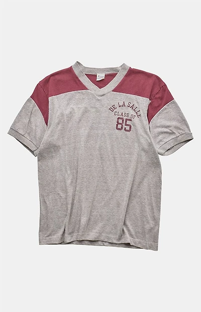 PS VINTAGE 80s De La Salle V-Neck Graphic T-Shirt