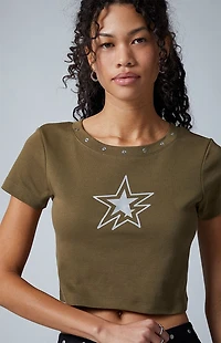 Third Charm Metallic Star Grommet Baby T-Shirt