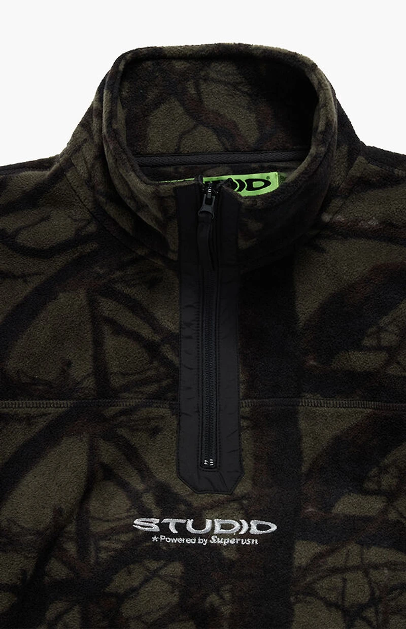 Studio by Supervsn Camo Fleece Half-Zip Pullover Sweatshirt