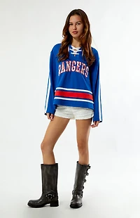 WILD COLLECTIVE x NHL New York Rangers Long Sleeve Hockey Jersey