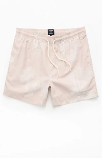 Pacsun Tan Blotch Bandana Eco 4.5" Swim Trunks