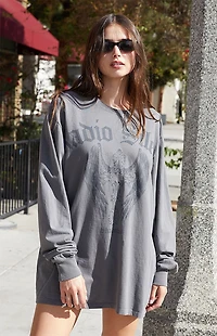 John Galt Radio Silence Long Sleeve Oversized T-Shirt