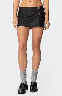 Edikted Triple Belt Faux Leather Mini Skort