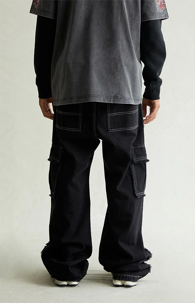 Pacsun Blake Extreme Baggy Jeans Cargo Frayed Black