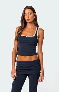 Edikted Kadence Lace Trim Tank Top