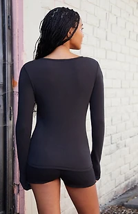 John Galt Black Leah Long Sleeve Top