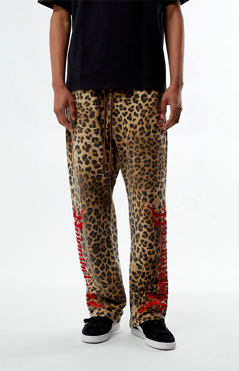 No Tomorrow x Civil Active Leopard Straight Leg Sweatpants