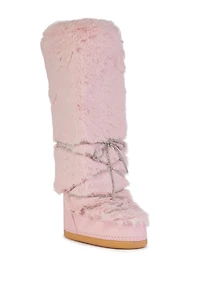 AZALEA WANG Women's Tayton Pink Flat Snow Boots