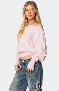Edikted Off Shoulder Oversized Sweater