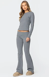 Edikted Kaeli Stripey Flared Leggings