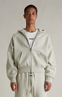 Fear of God ESSENTIALS Heather Stone Classic Fleece Zip Up Hoodie