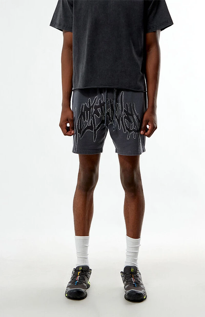Pacsun Handstyles Studded Fleece Sweat Shorts