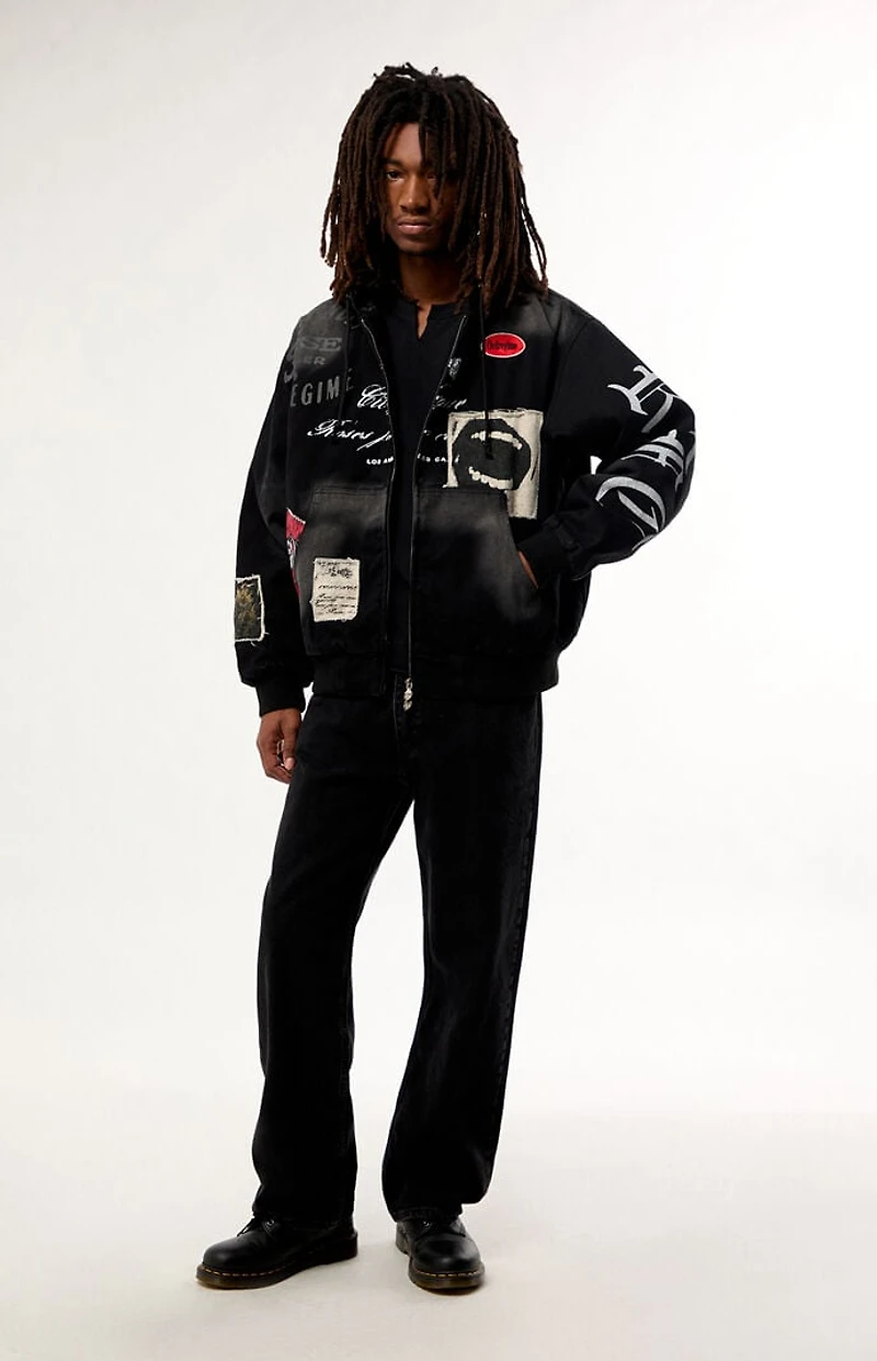 Civil Outliers Distressed Zip Up Hoodie