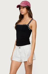 Edikted Leilani Ribbon Lacey Tank Top