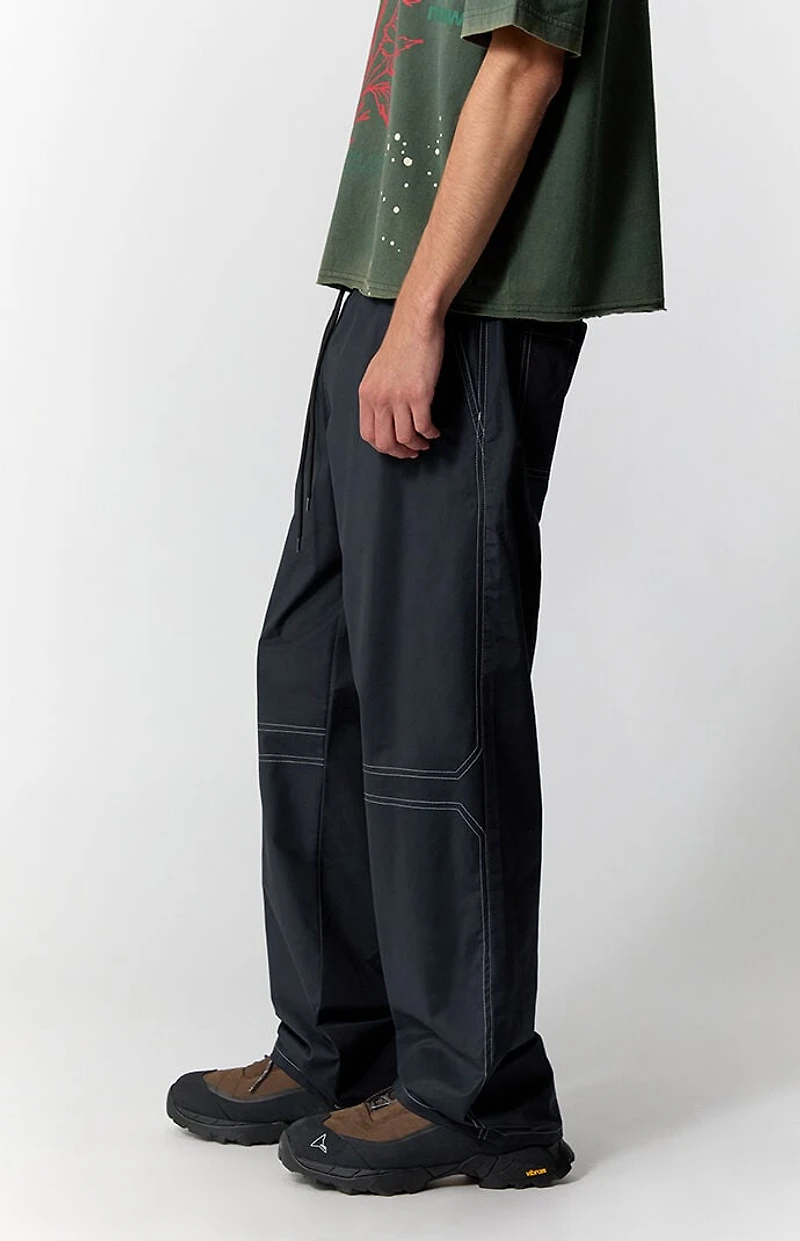 Pacsun Black Contrast Stitch Baggy Track Pants
