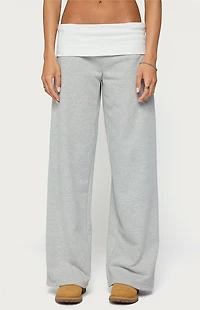 Edikted Idha Contrast Foldover Baggy Sweatpants