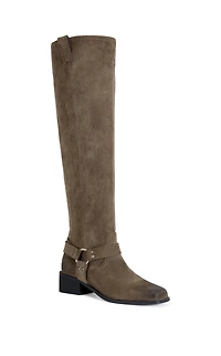 AZALEA WANG Women's Eathelin Brown Over-The-Knee Moto Boots