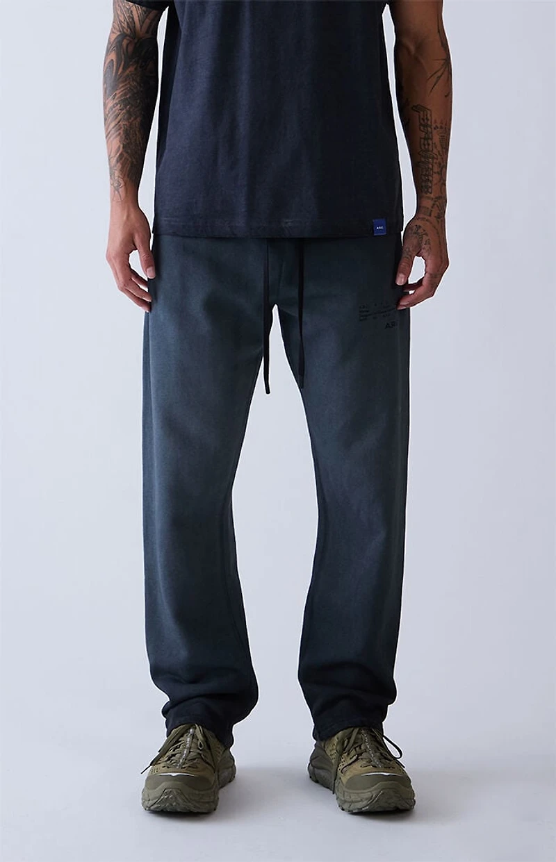 A.R.C. Black Washed Heavyweight Fleece Baggy Sweatpants