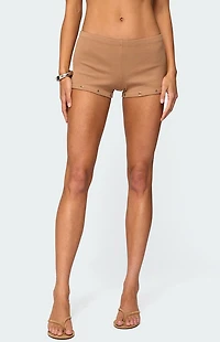 Edikted Hasel Grommet Ribbed Shorts