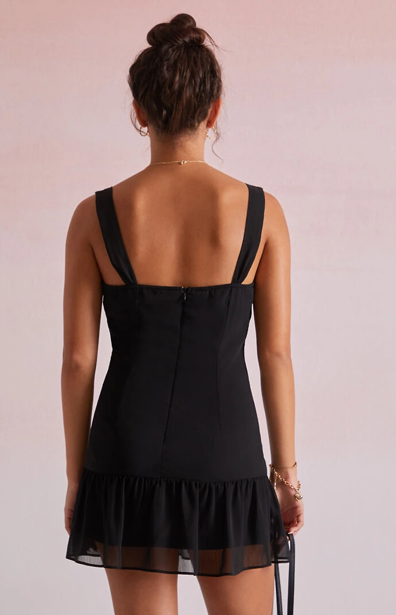 Beverly and Beck Zoey Chiffon Asymmetrical Mini Dress