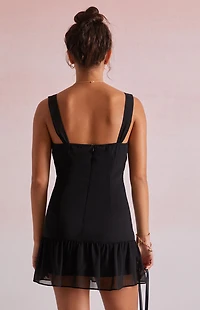 Beverly and Beck Zoey Chiffon Asymmetrical Mini Dress