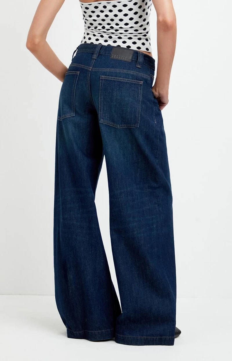 Pacsun Sloane Low Rise Ultra Baggy Jeans Dark Blue