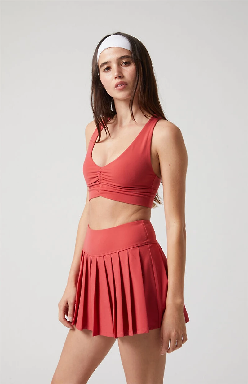 PAC 1980 WHISPER Active Red Dropped Waist Pleated Mini Skort