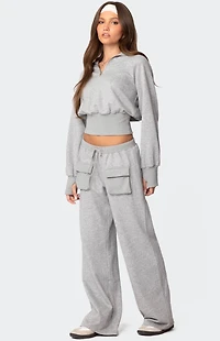 Edikted Bailey French Terry Quarter Zip Top