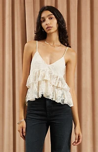 Beverly and Beck Iris Lace Babydoll Tank Top