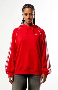 adidas Red SST 3 Stripes Hoodie