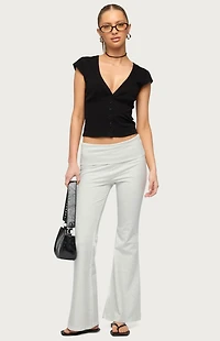 Edikted Petite Naomi Foldover Flared Leggings