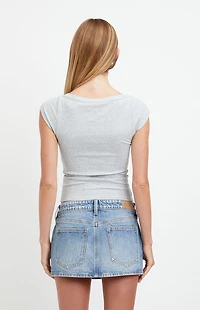 Pacsun Piper Stretch Medium Blue Jean Micro Mini Skirt