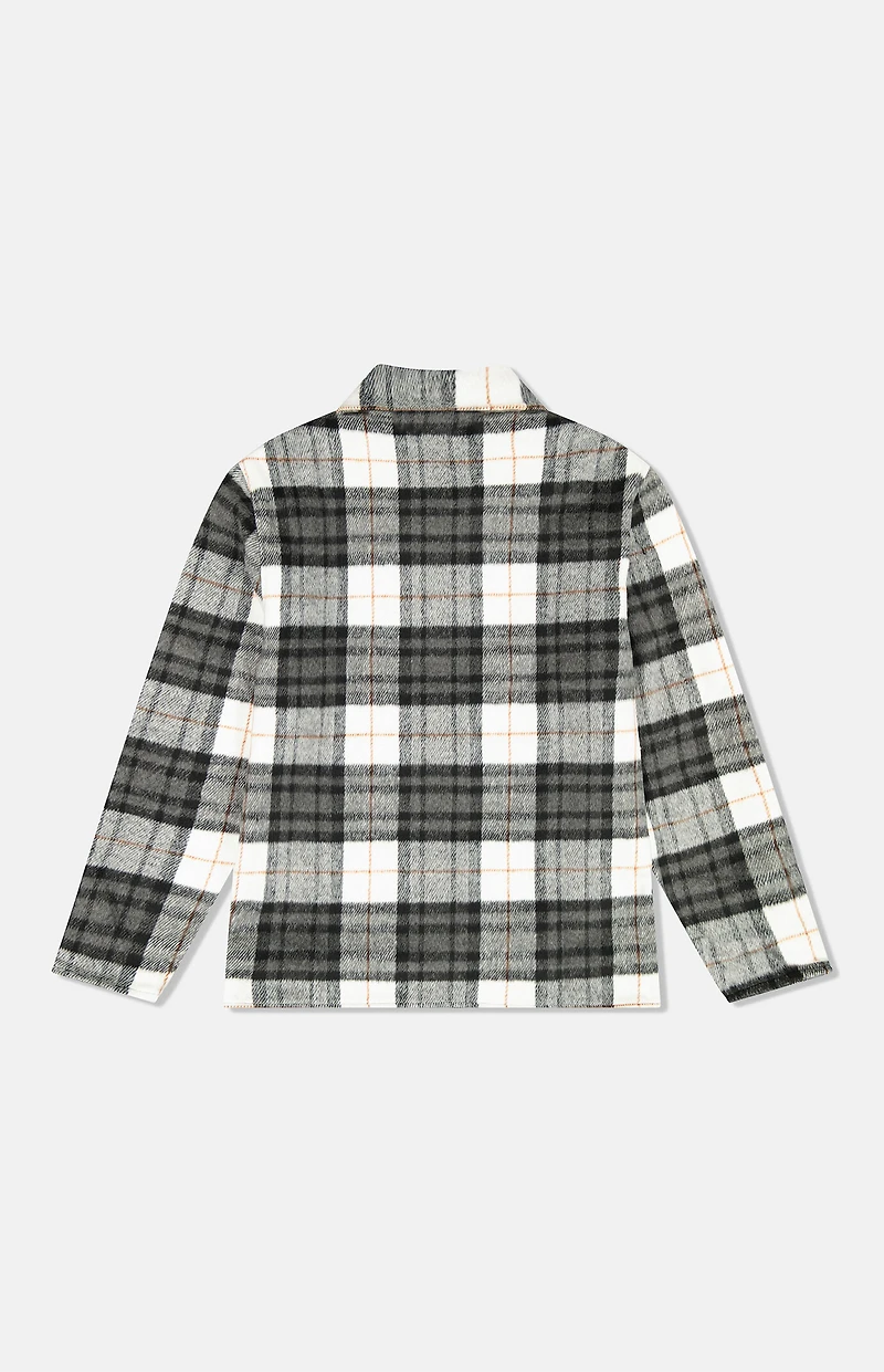 WeSC Chocolate Full Zip Flannel Jacket
