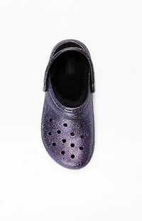 Crocs Kids Classic Lined Space Glitter Glow The Dark Clogs