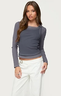 Edikted Zane Contrast Layered Long Sleeve Top