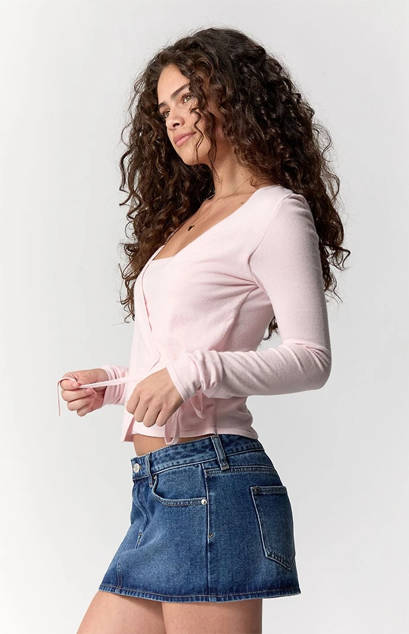 Pacsun Piper Stretch Dark Blue Jean Micro Mini Skirt
