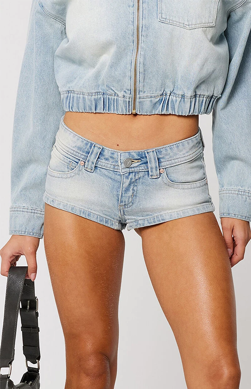 ABRAND Stella 00 Super Low Mini Denim Shorts
